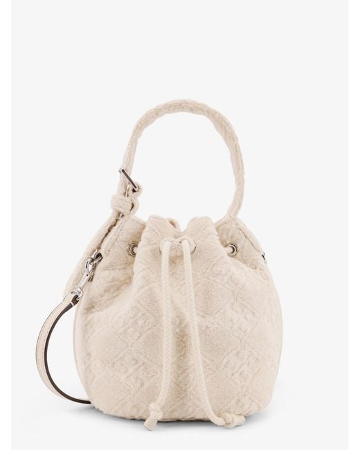 Tory Burch Natural T Monogram Terry Mini Bucket Bag, One Size