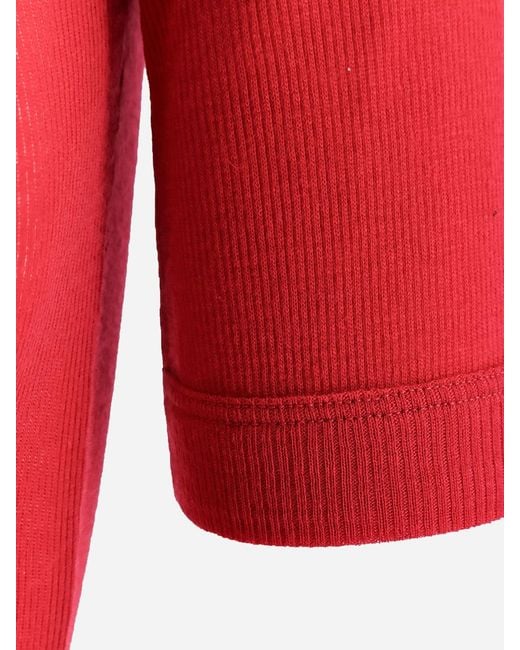 Versace Red Ribbed Cotton T-Shirt