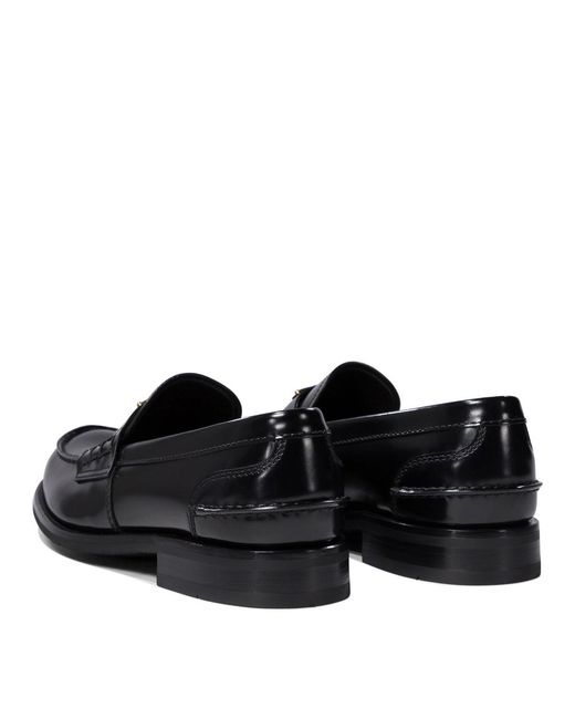 Prada Black Brushed Leather Loafers for men
