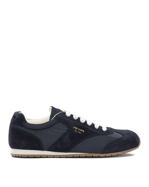 Prada Blue Suede Leather Sneakers for men