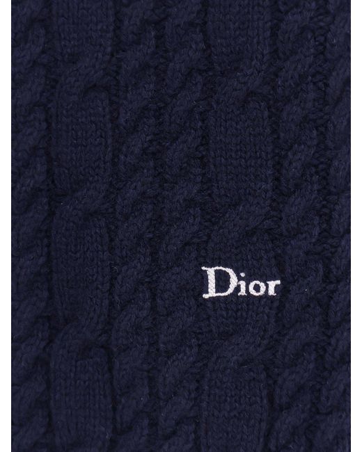 Dior Blue Dior Cable-Knit Cashmere Sweater for men
