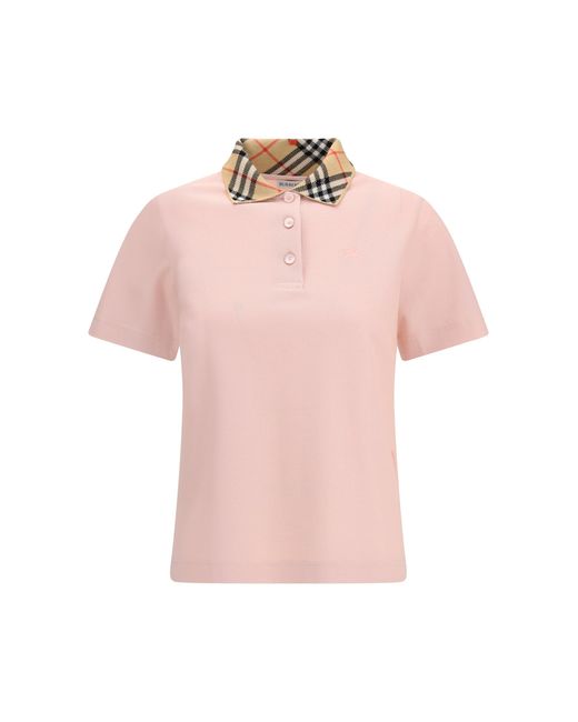 Burberry Pink Cotton Polo Shirt
