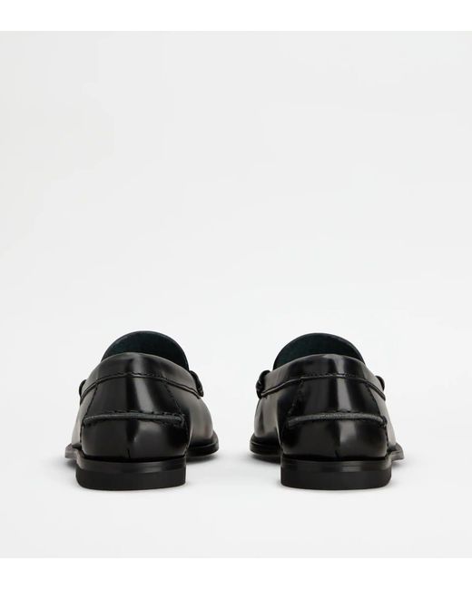 Tod's Black Leather Loafers
