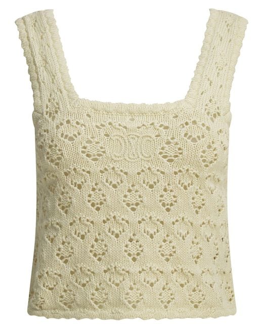 Women's Natural "Pointelle" Cotton Tank Top
