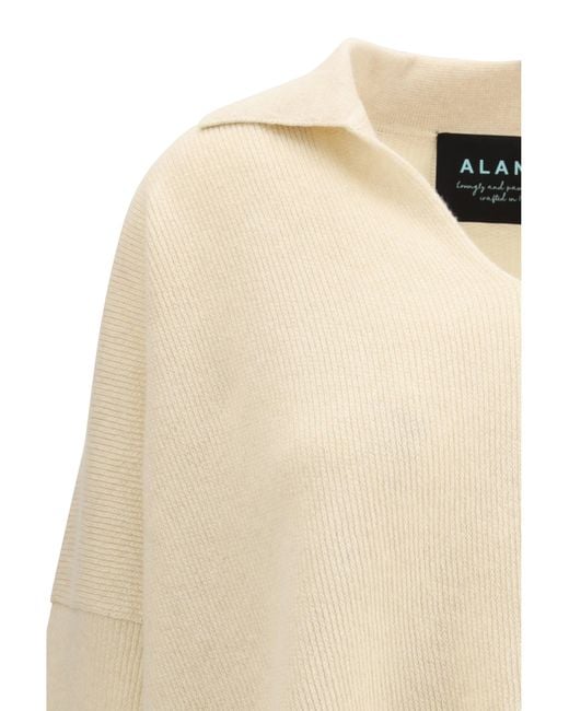 Alanui Natural Sweater With Polo Collar