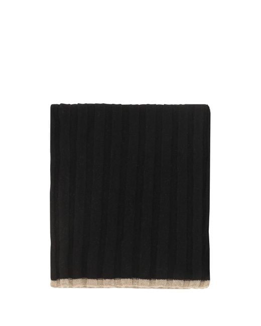 Brunello Cucinelli Black Cashmere Scarf for men