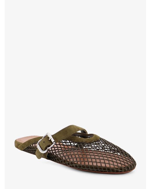 Alaïa Brown Fishnet Mesh And Leather Sandals