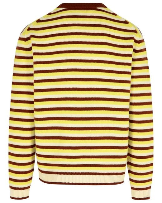 Maison Kitsuné Yellow Multi Wool Sweater for men