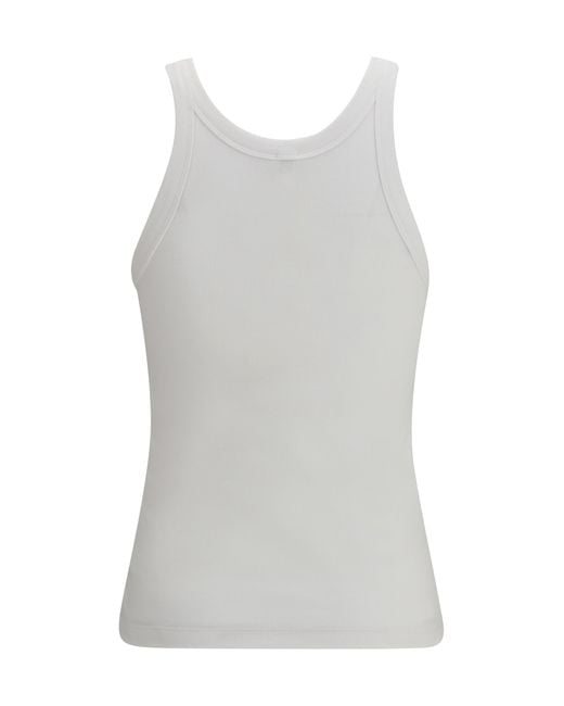 Totême Gray Ribbed Cotton Tank Top