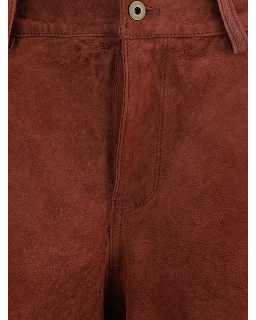 Salvatore Santoro Brown Suede Trousers Prune