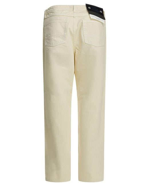Stone Island Natural Loose Fit Cotton Pants for men