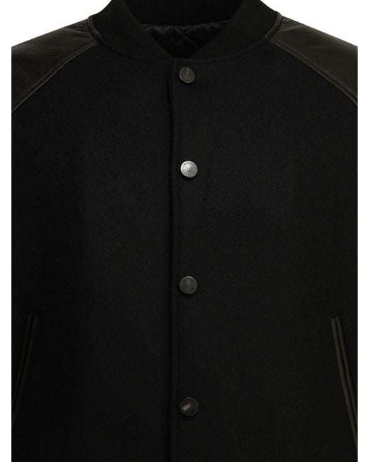 Givenchy Black Wool Bomber Jacket With Reverse Logo