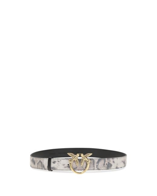 Pinko White Python Print Belt Avorio/Nero/-Antique