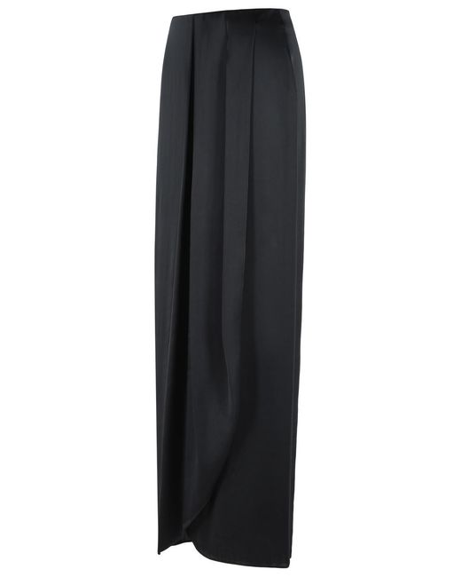Maison Margiela Black Silk Blend Midi Skirt