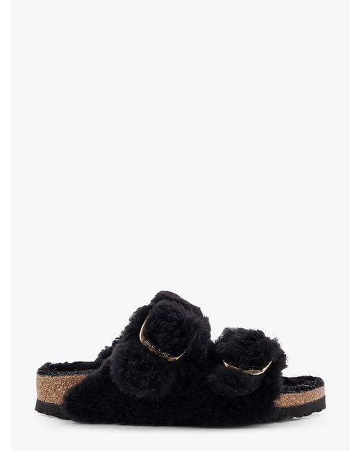 Birkenstock Black Arizona Big Buckle Teddy Sandals