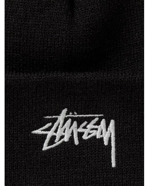 Stussy Black Embroidered Logo Hat for men