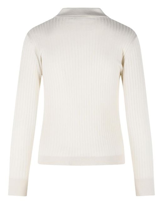 Max Mara White 'Gitano' Ivory Cashmere And Silk Sweater