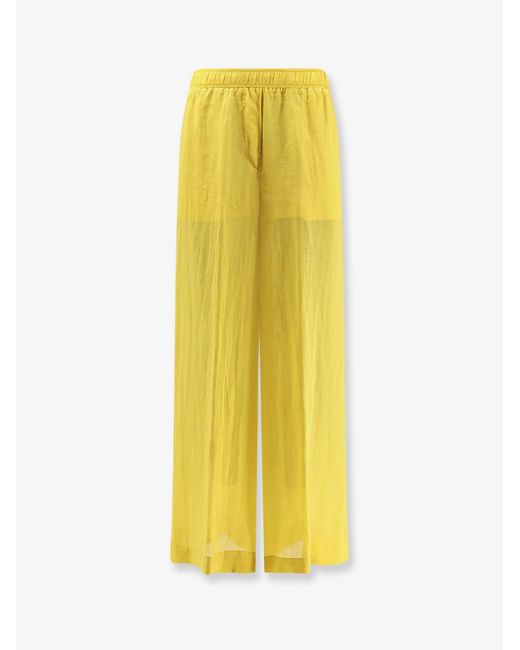 Nude Yellow Linen Blend Trousers