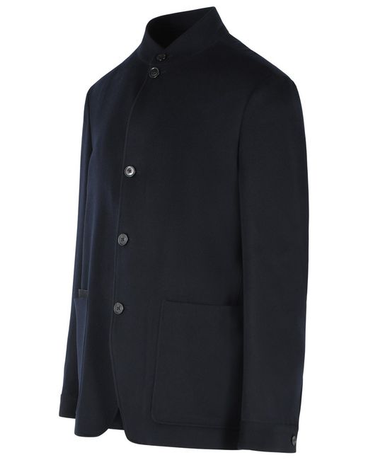 Zegna Blue 'Oasi' Dark Cashmere Blazer for men