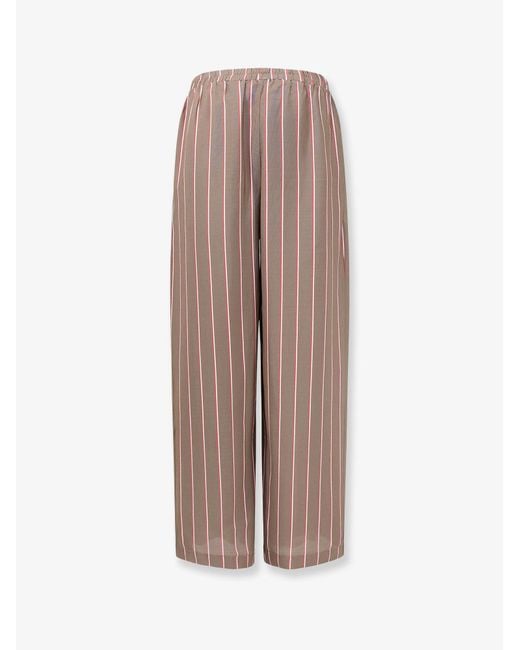 Frankie Shop Brown Trousers Viscose-Silk