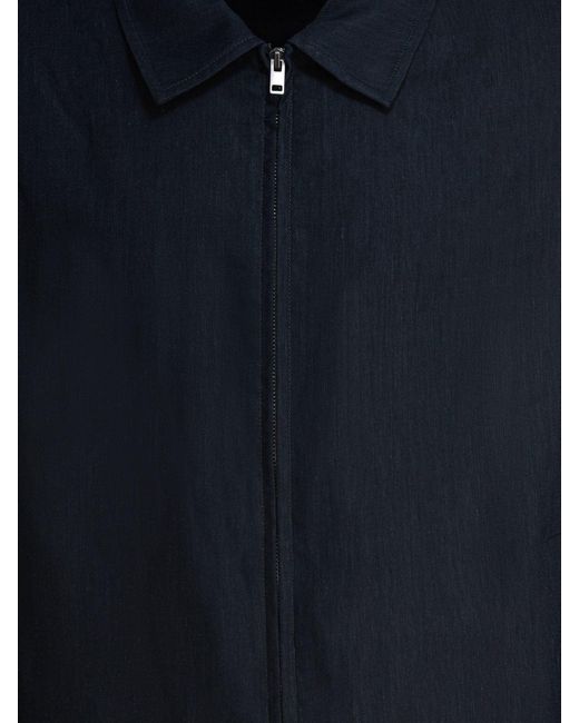 Vince Blue Bomber Jacket Zipper Closure