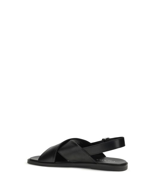 Prada White Saffiano Criss-Cross Sandals for men