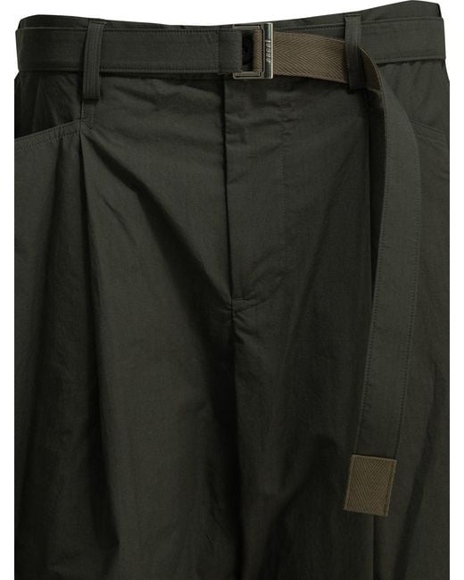 Sacai Green Typewriter Parachute Pants for men