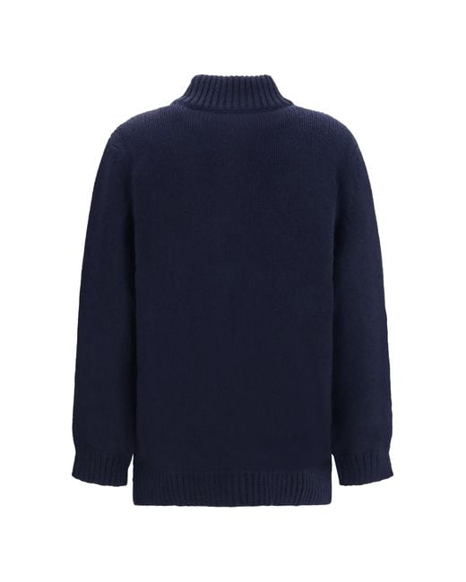 Ella Blue High Neck Cardigan