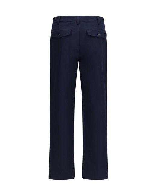Burberry Blue Cotton Twill Chino Pants for men