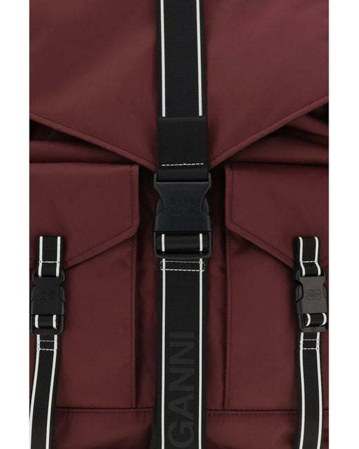 Ganni Red Re-Tech Backpack