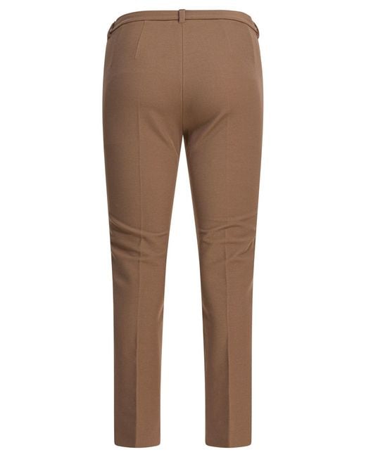 Max Mara Brown Stretch Cotton Blend Pants