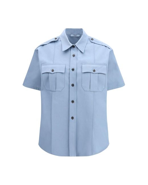 Prada Blue Short-Sleeved Shirt