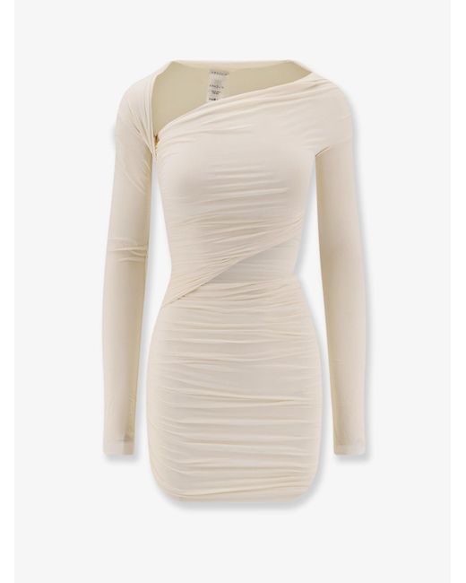Amazuìn White Pat Stretch Fabric Mini Dress