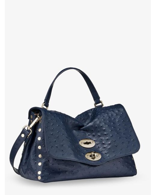 Zanellato Blue Postina Cactus Leather Crossbody