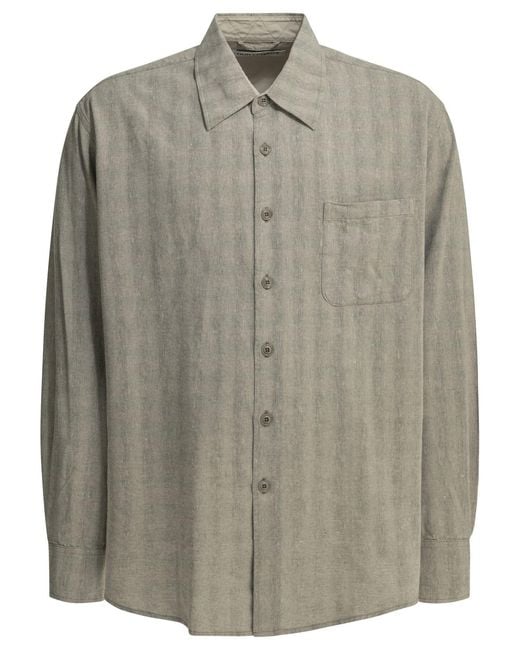 Our Legacy Gray Above Casual Cotton Linen Shirt
