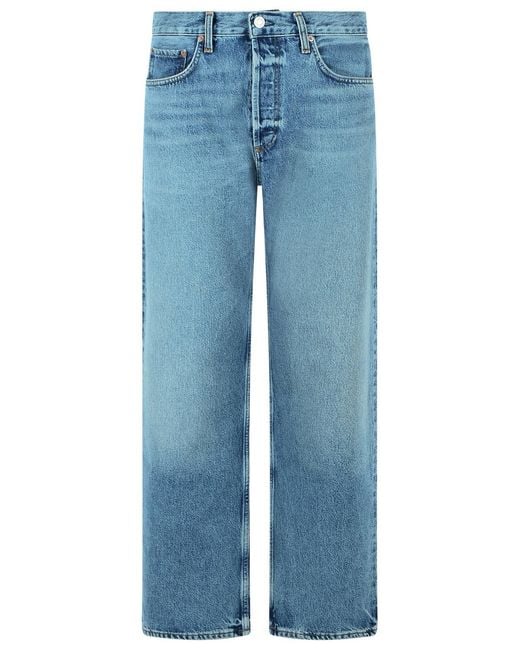 Agolde Blue Magnus Mid Rise Bow Legs Jeans for men