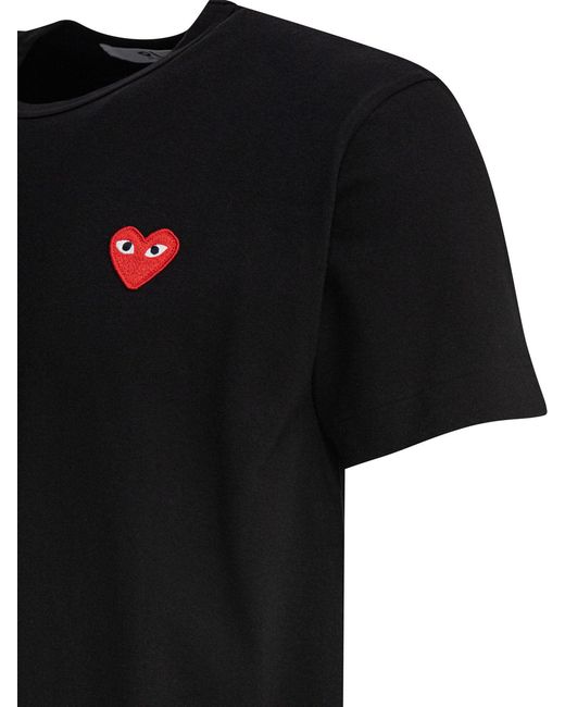 COMME DES GARÇONS PLAY Black Cotton T-Shirt for men