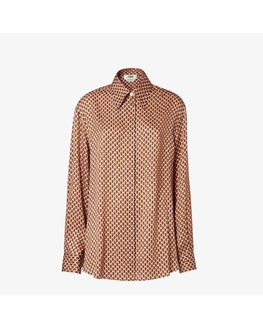 Fendi Brown Dots" Silk Shirt