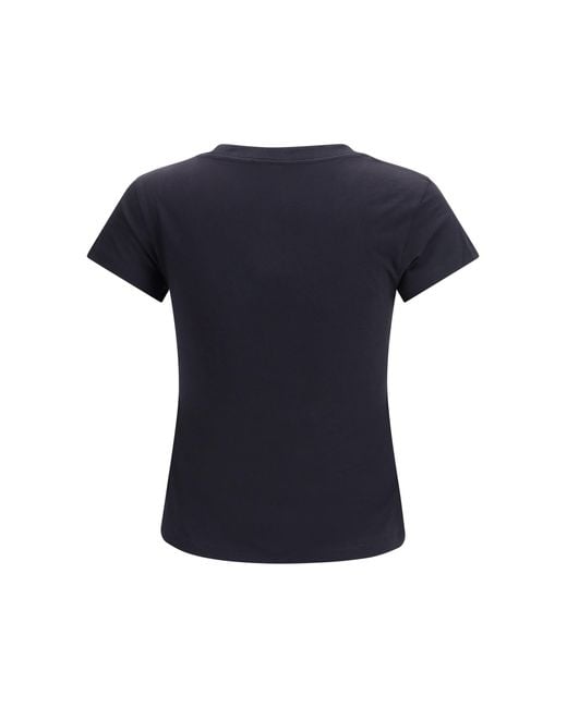Ganni Blue Embroidered T-Shirt