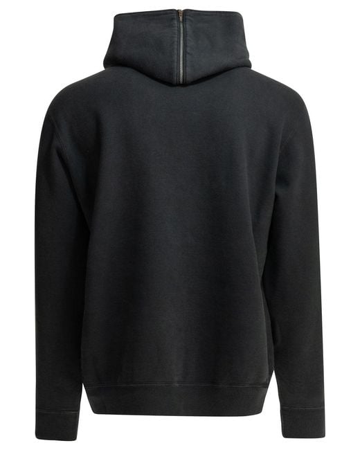 A.PRESSE Black Half Zipper Sweatshirt for men