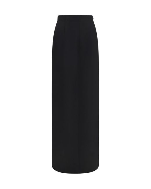 Margiela Black Long Skirt With Back Slit