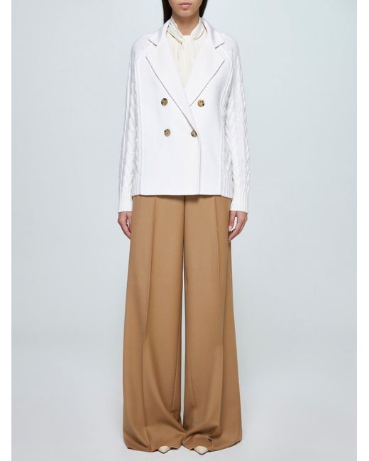 Max Mara White "Micio" Wool And Cashmere Jacket