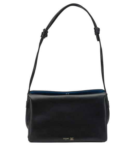 Céline Black "Trio Flap" Small Shoulder Bag