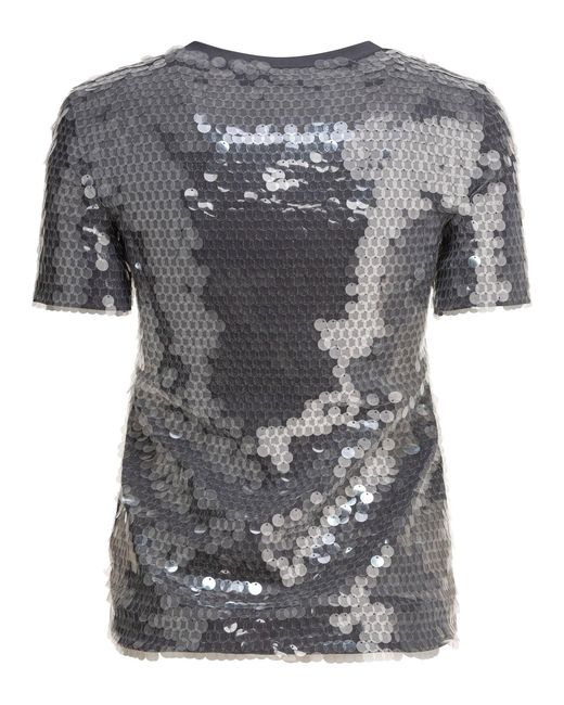 Max Mara Gray T-Shirt With Sequins T-Shirts