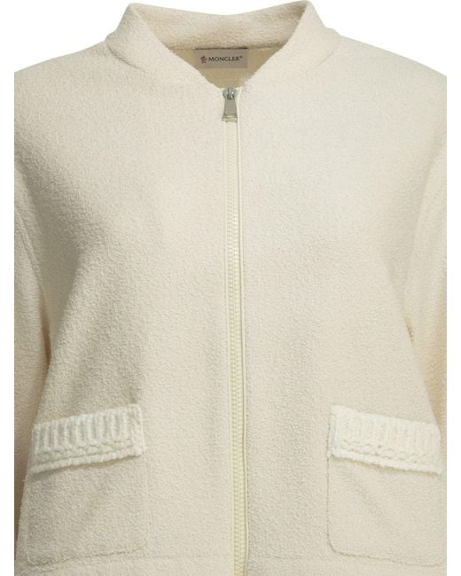 Moncler Natural Cotton Bouclé Bomber Jacket