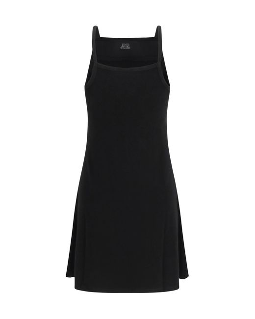 Courreges Black Mini Dress Logo