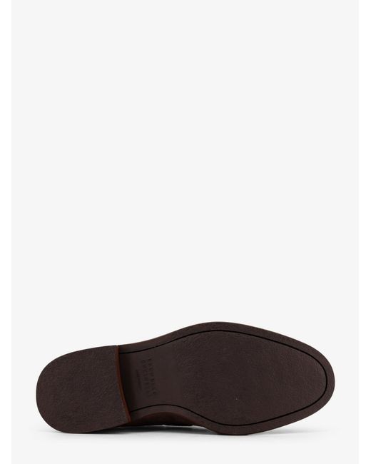 Brunello Cucinelli Brown Suede Loafers for men