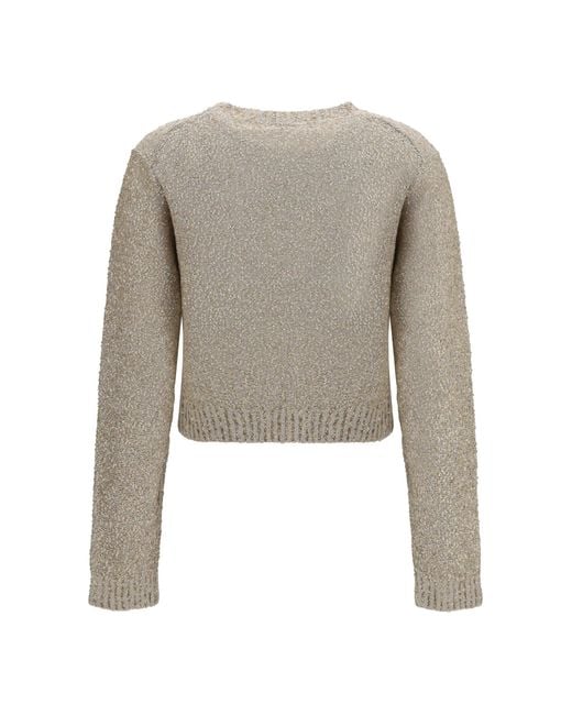 Brunello Cucinelli Natural Long-Sleeve Sequin Sweater