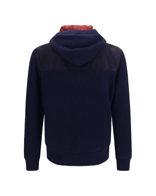 Brunello Cucinelli Blue Knit Jacket English for men