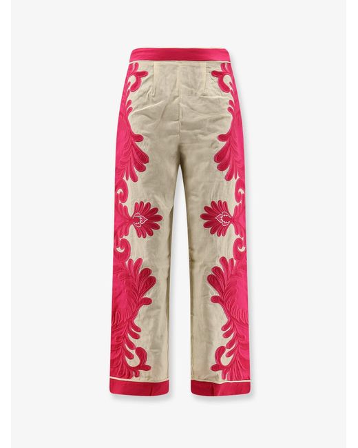 Farm Rio Red Trousers Linen-Blend